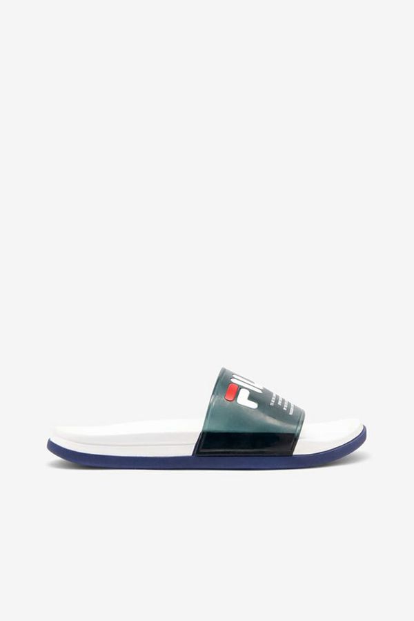 Slides Fila Mulher Azul Marinho/Branco/Azul Marinho - Fila Drifter Luxe Clear En Portugal,YKZM-57130